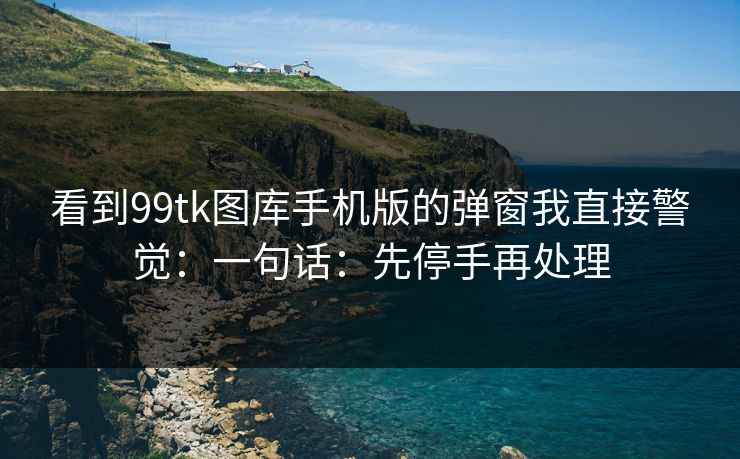 看到99tk图库手机版的弹窗我直接警觉:一句话:先停手再处理 看到99tk图库手机版的弹窗我直接警觉:一句话:先停手再处理